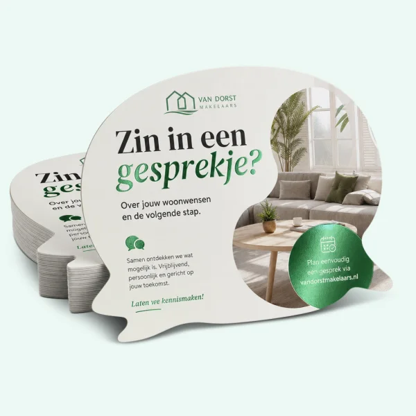 Gestanste flyers met foliedruk