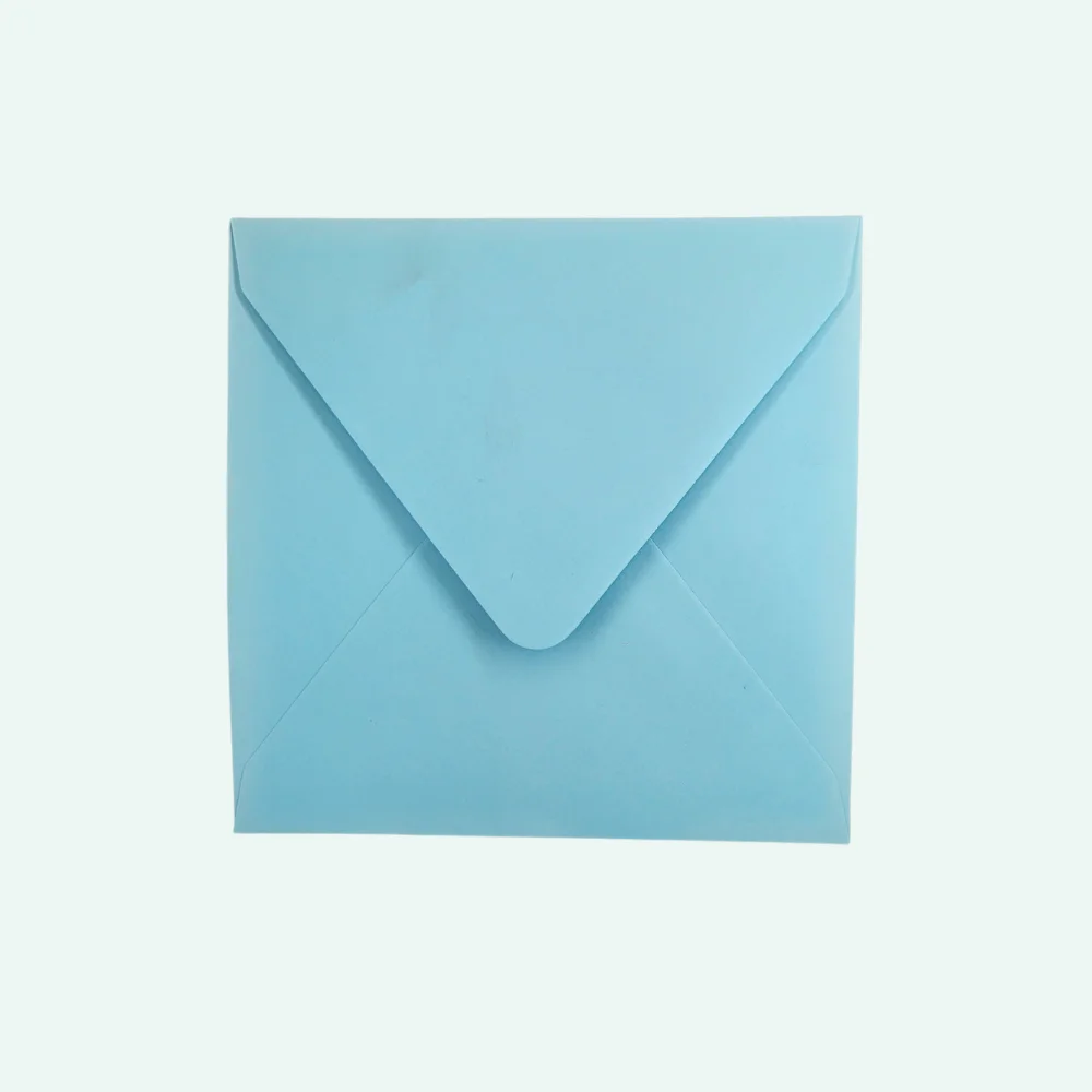 Wenskaartenvelop 140 x 140 mm babyblauw - dwcprint